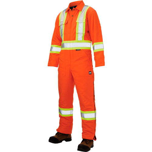 Tough Duck Insulated Safety Coverall, Orange
