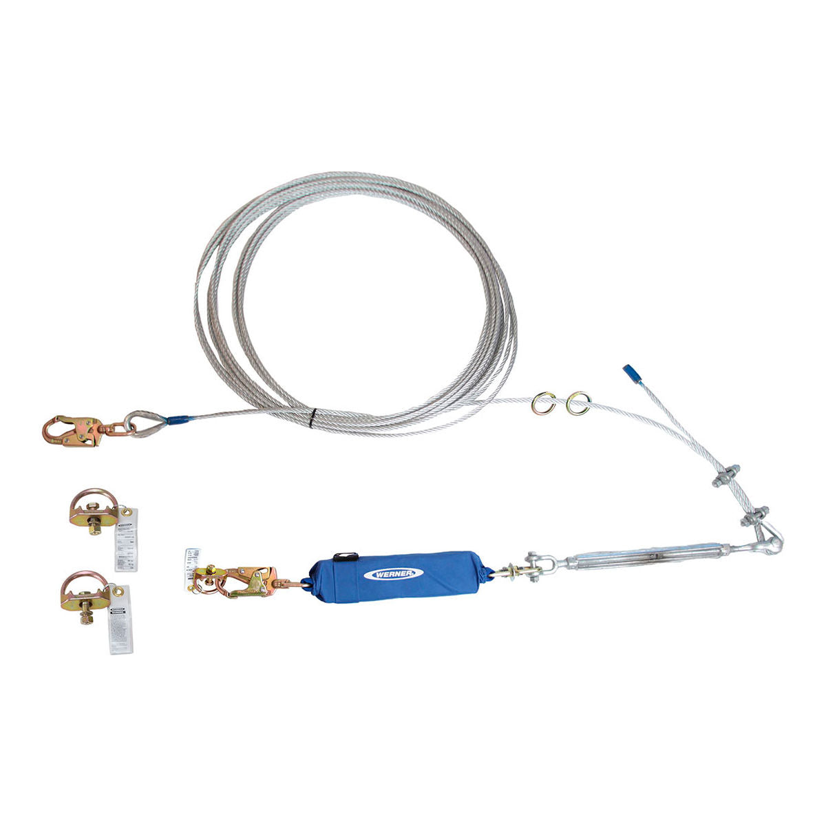 Werner 30' Cable Horizontal Lifeline Assembly with D Bolts