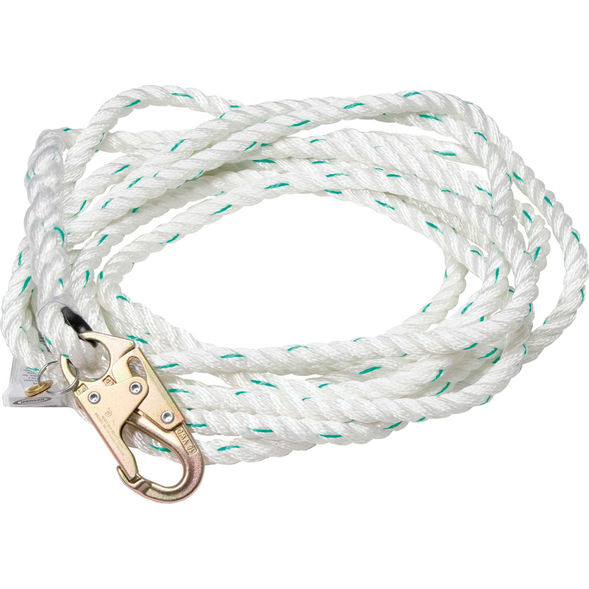 Werner 150' Vertical Lifeline with 5/8in Poly Blend Rope & Snap Hook