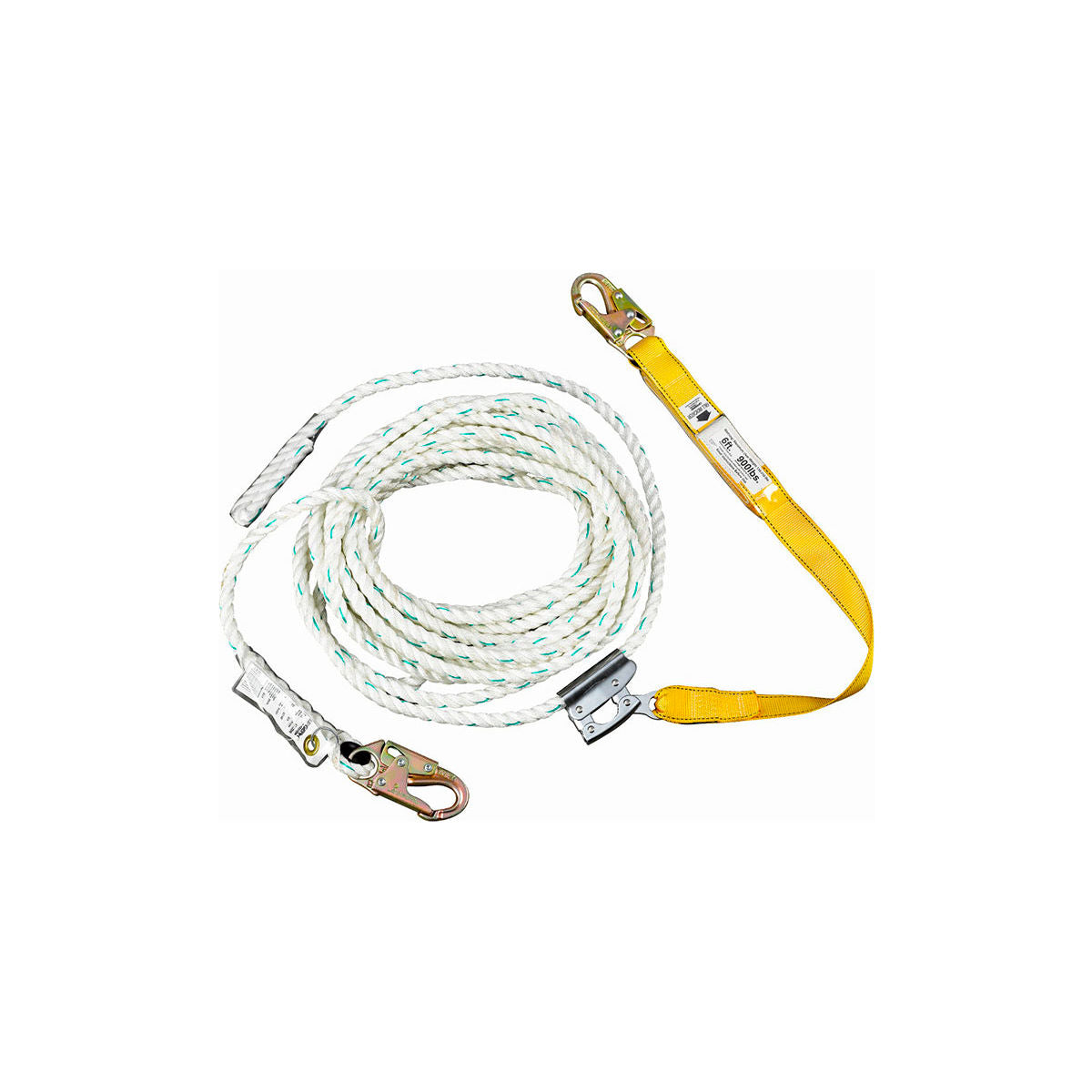 Werner 50' Vertical Lifeline, 5/8in Poly Blend Rope, Snap Hook