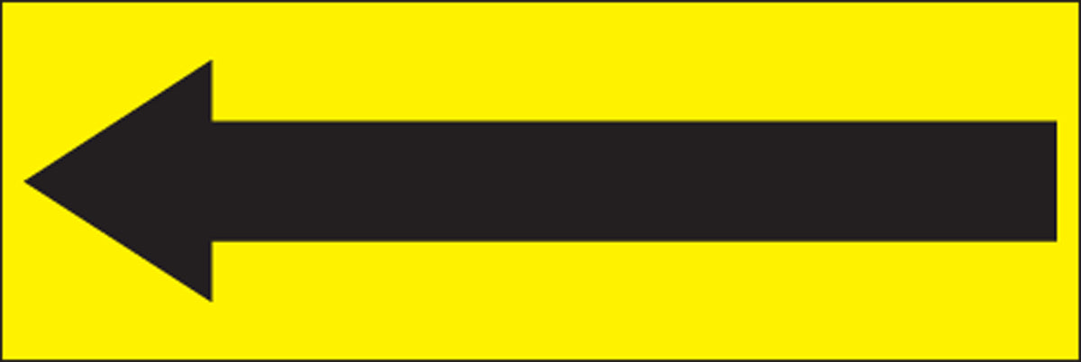 Safety Label: Arrow (Black On Yellow)