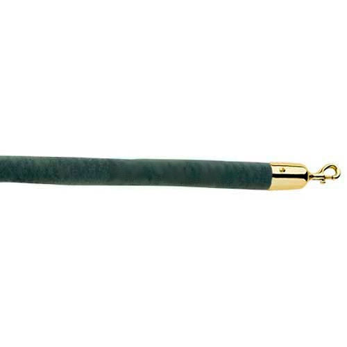 Lavi Industries 6ft L Evergreen Velour Rope with Polished Brass Hooks