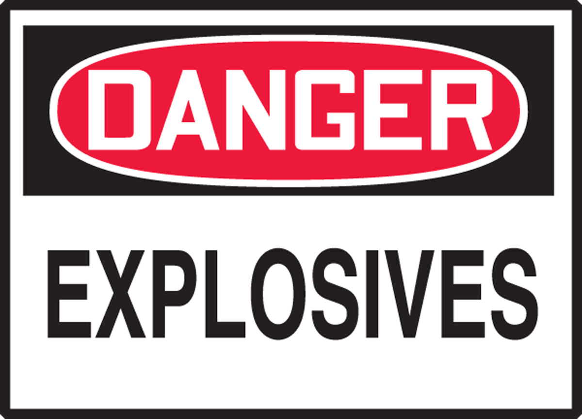 OSHA Danger Safety Label: Explosives