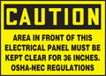 AccuformNMC Electrical Panel Keep Clear Labels