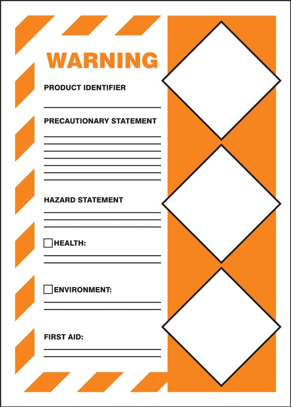 AccuformNMC GHS Secondary Container Label — WARNING 3 Diamonds (LZH303)