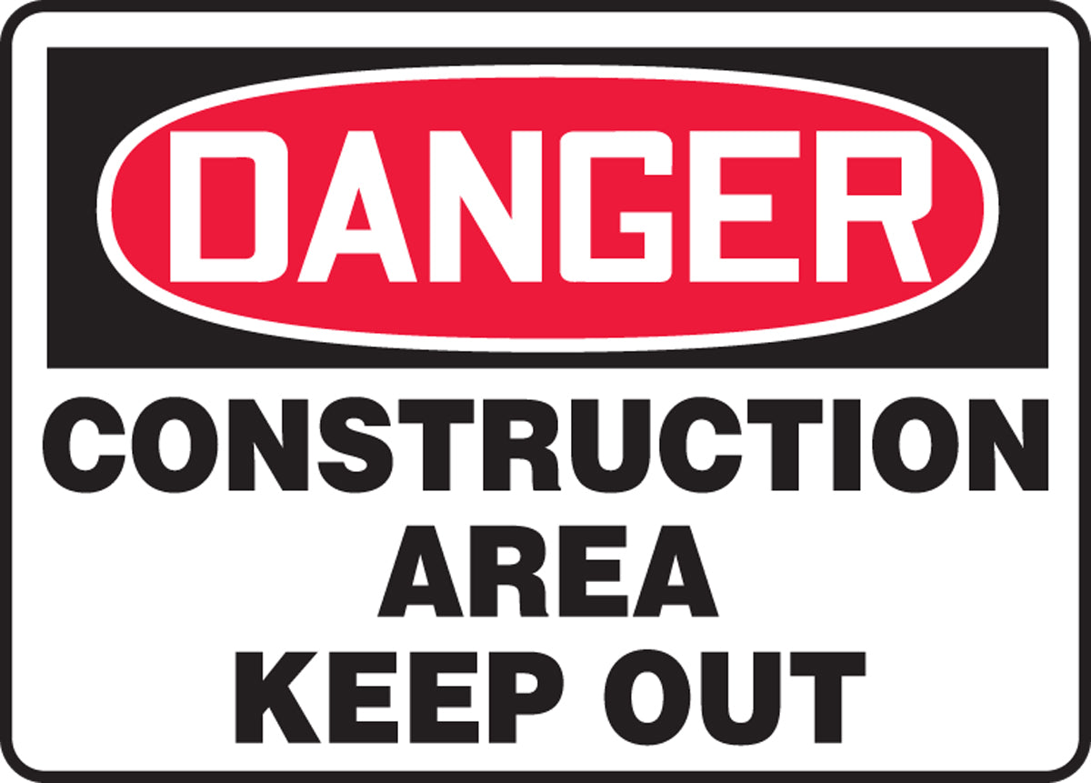 OSHA Danger Safety Sign: Construction Area - Keep Out