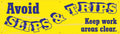 Safety Banner: Avoid Slips And Trips, Keep Work Areas Clear