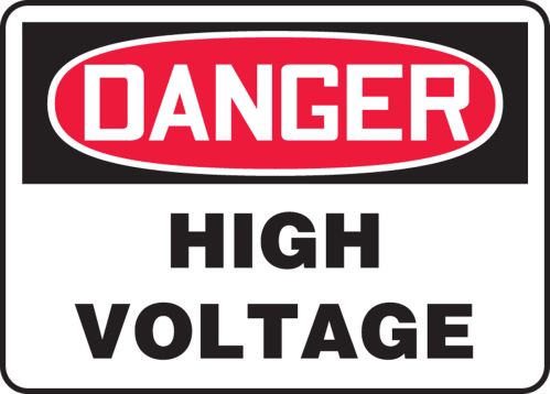 AccuformNMC OSHA Danger High Voltage Safety Sign MELC114