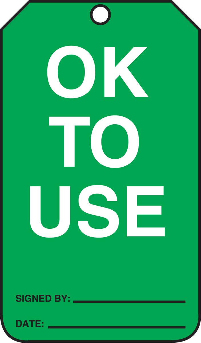 AccuformNMC Equipment Status Safety Tag - OK To Use