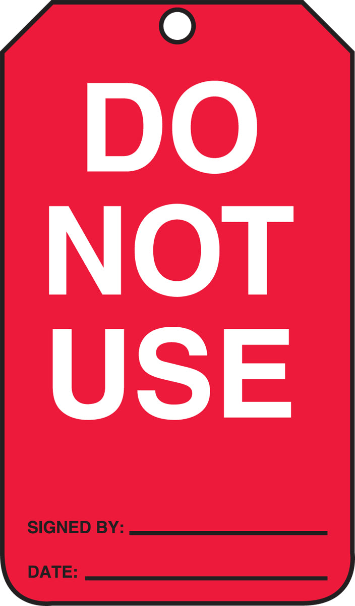 Equipment Status Safety Tag: Do Not Use