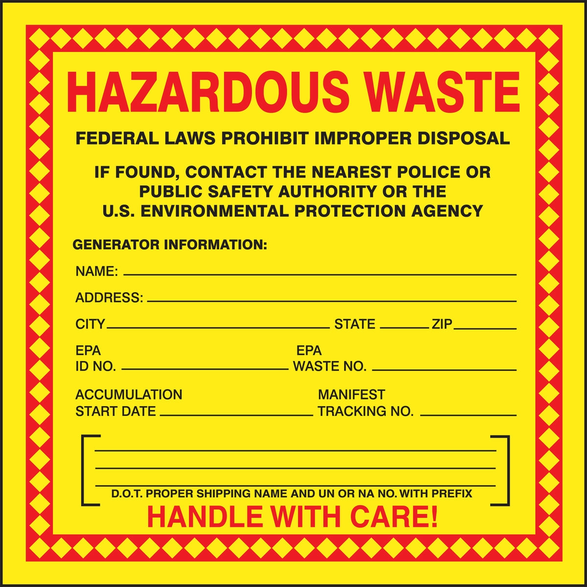 AccuformNMC Hazardous Waste Label