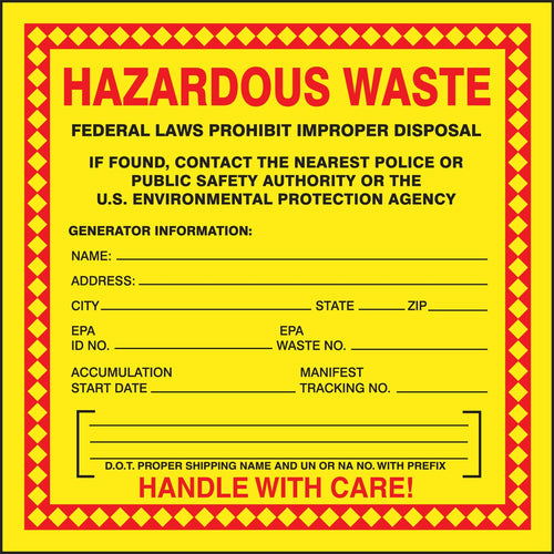 AccuformNMC Hazardous Waste Label