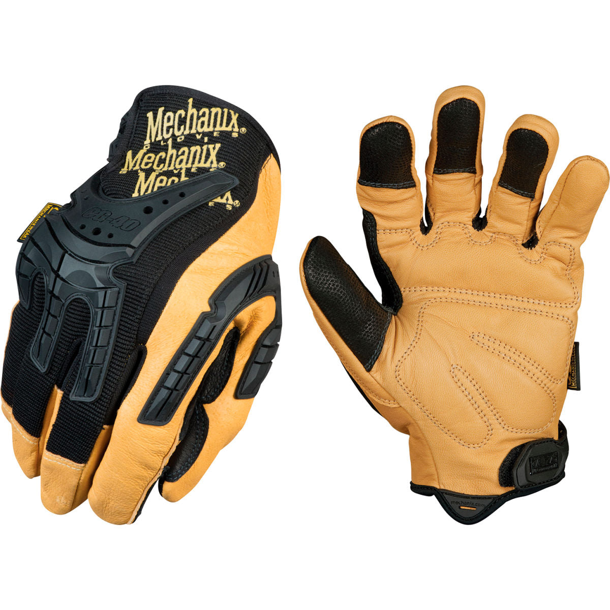 Mechanix Wear Synthetic Leather, TrekDry Coated Gloves, Black, Size L