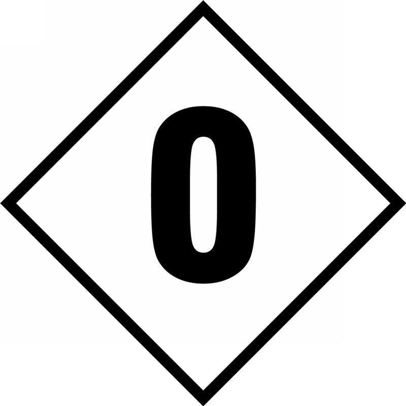 NFPA Placard Hazard Panels: Numbers for 24" Placard