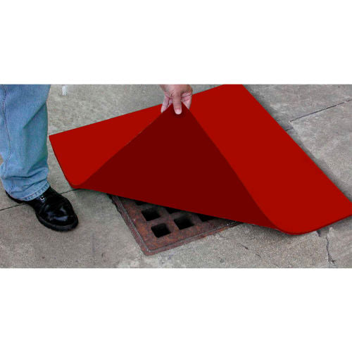 ENPAC Spill Protector Drain Cover, 18in x 18in x 1/4in, Red