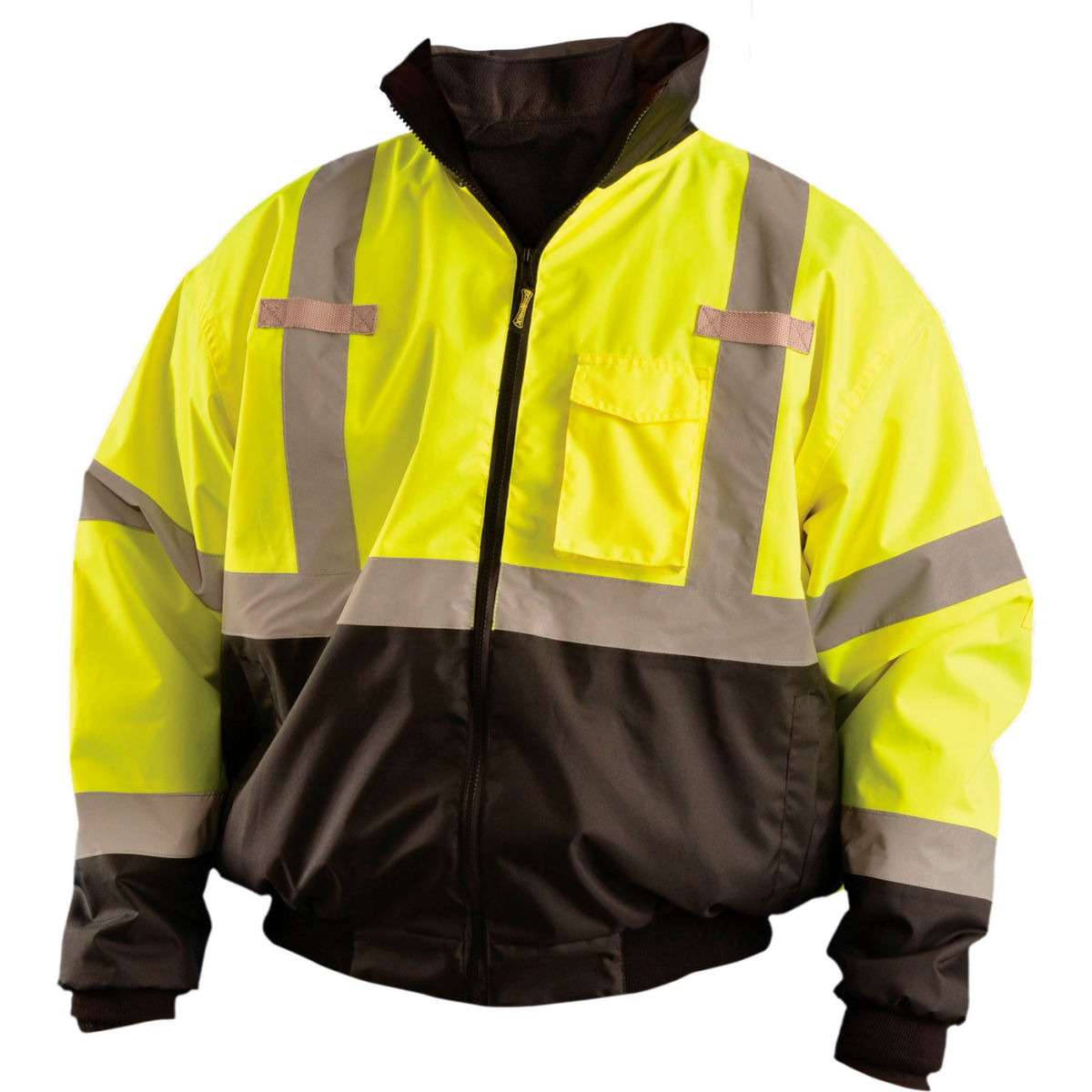 OccuNomix Class 3 Three-Way Bomber Jacket W/ Removable Liner Yellow/Black, 2XL, LUX-ETJBJR-BY2X