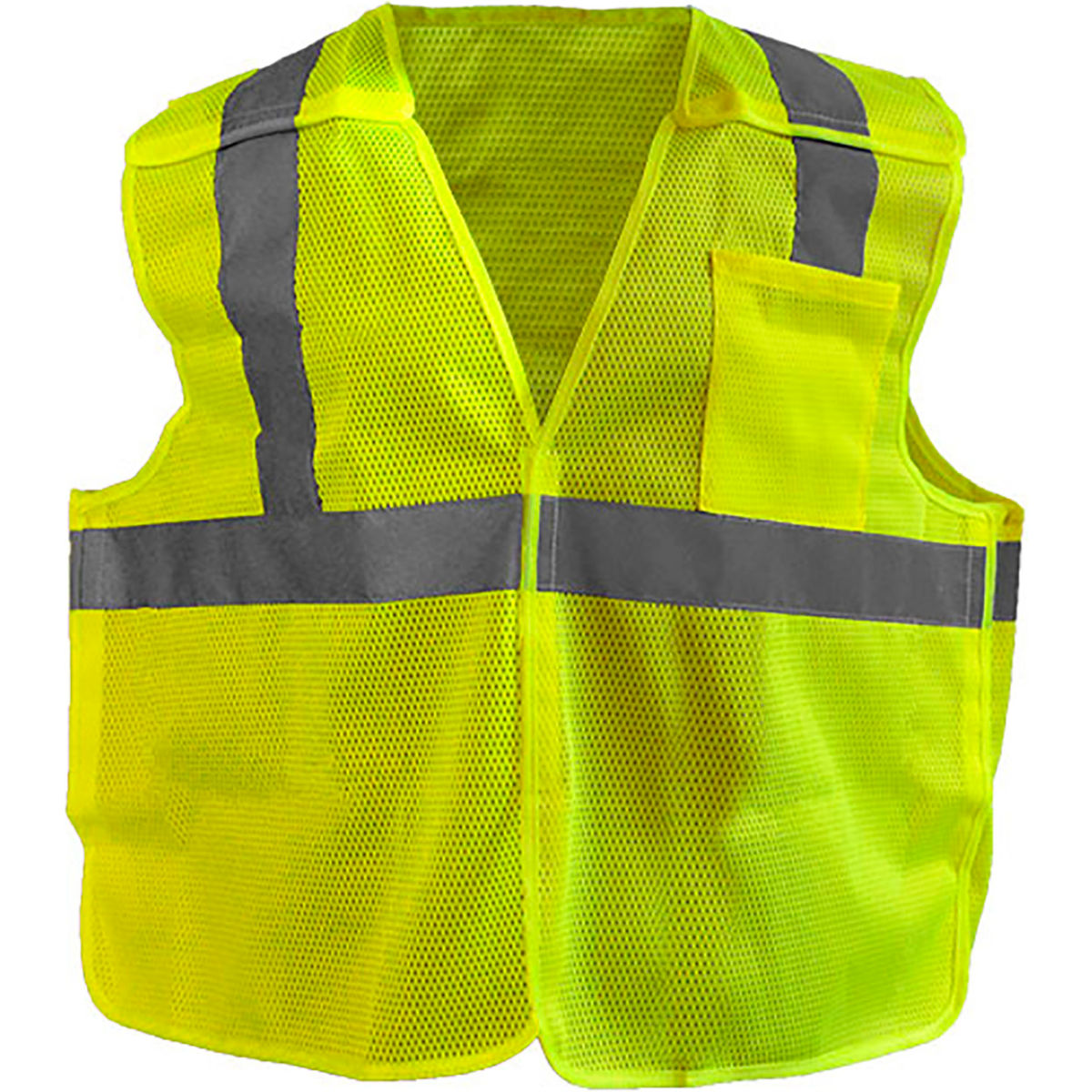 OccuNomix Class 2 Sustainability Mesh 5-Point Breakaway Vest, M, Yellow
