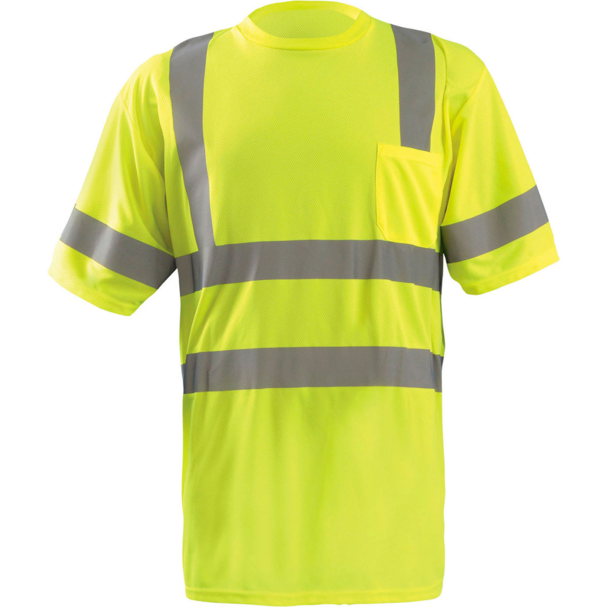 OccuNomix Class 3 Classic Wicking Birdseye T-Shirt with Pocket Yellow, 2XL, LUX-SSETP3B-Y2X
