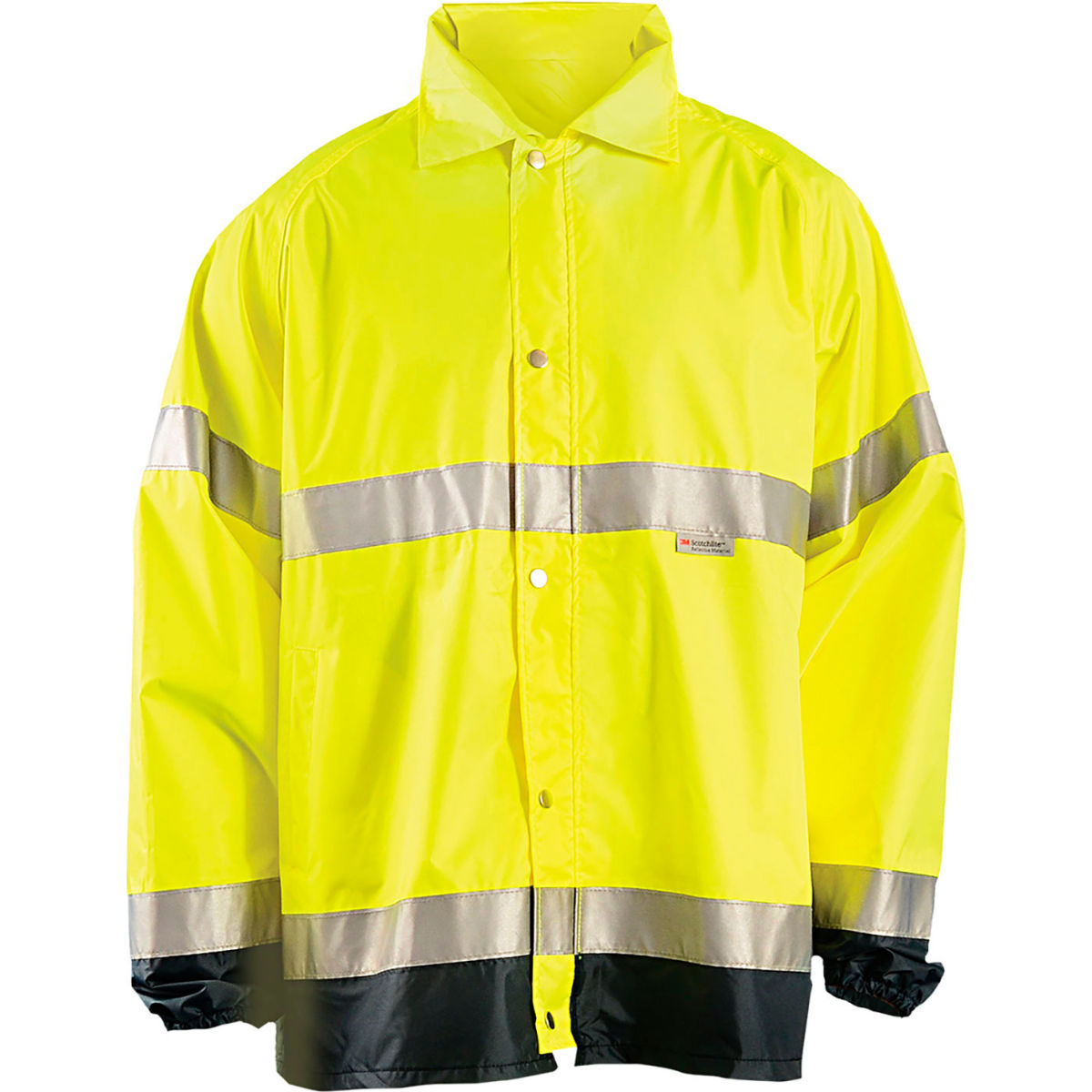 OccuNomix Breathable Foul Weather Coat, Class 3, Hi-Vis Yellow, L, LUX-TJR-YL