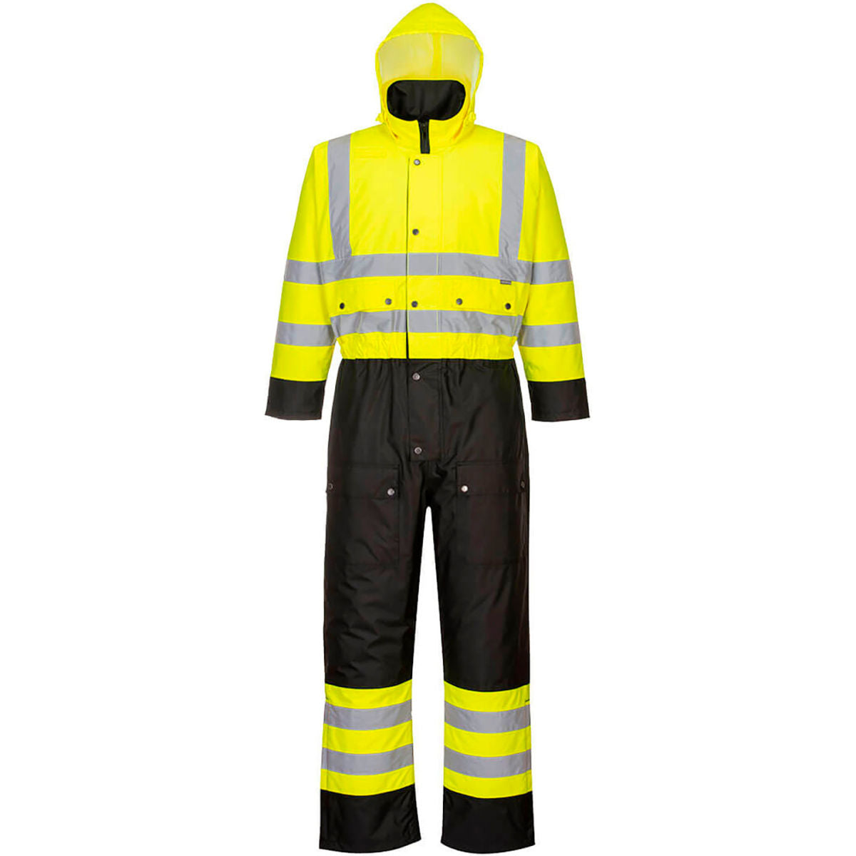 Portwest ANSI Class 3 Hi-Vis Contrast Winter Coverall, 7XL, Yellow/Black