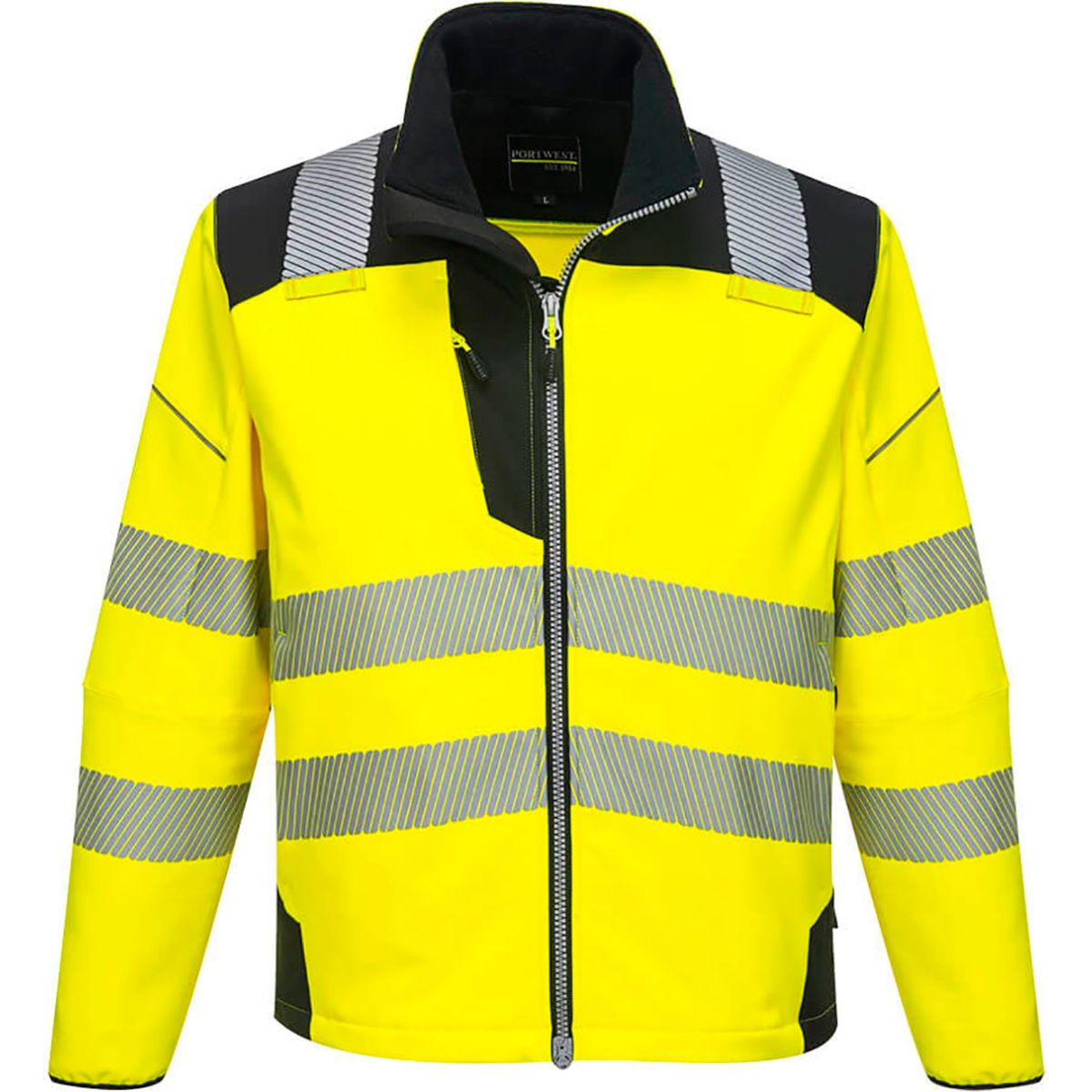 Portwest Hi-Vis Softshell Jacket, ANSI Type R Class 3, 6XL, Yellow/Black