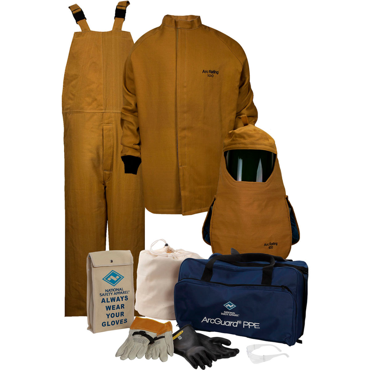 Enespro ArcGuard 100 cal/cm2 Arc Flash Kit, L, Glove Size 10
