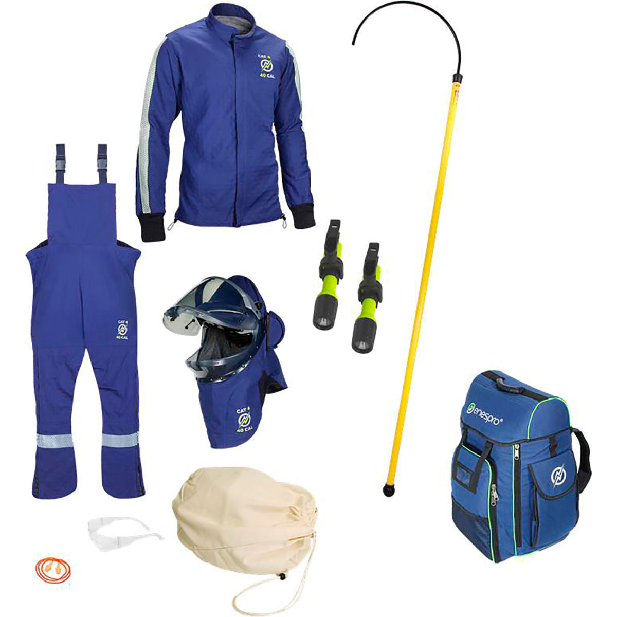 Enespro EV AGP Jacket/Bib Kit, 40 cal/cm2, Rescue Hook, No Gloves, L