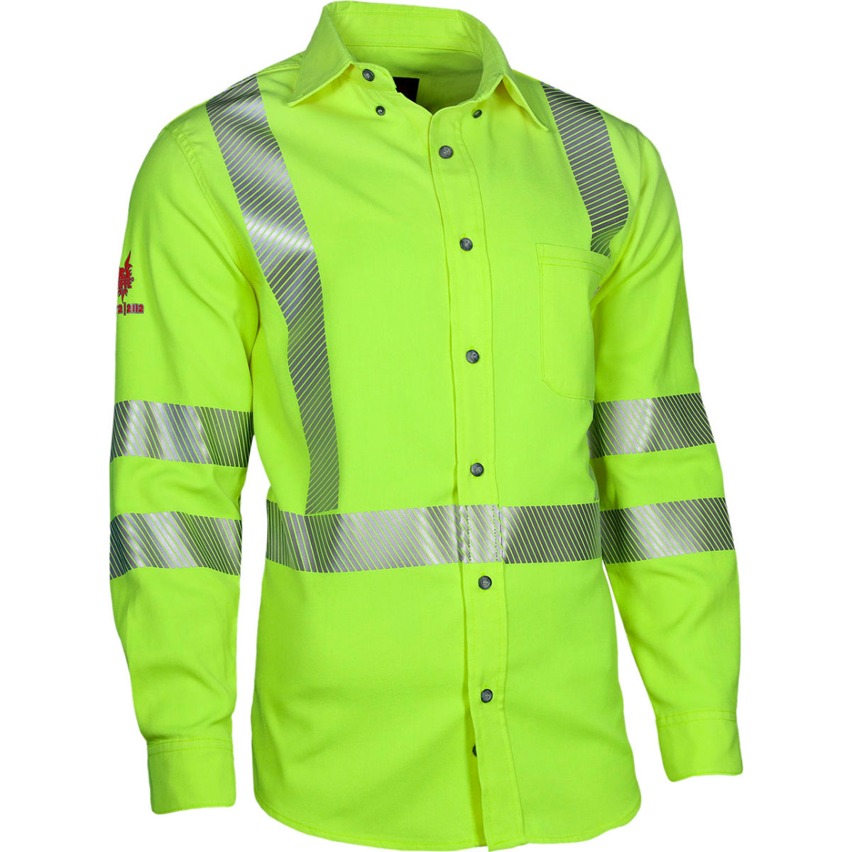 DRIFIRE FR Hi-Vis Work Shirt, Type R, Class 3, 3XL-T, Fluorescent Yellow, SHRTV3C33XLTL