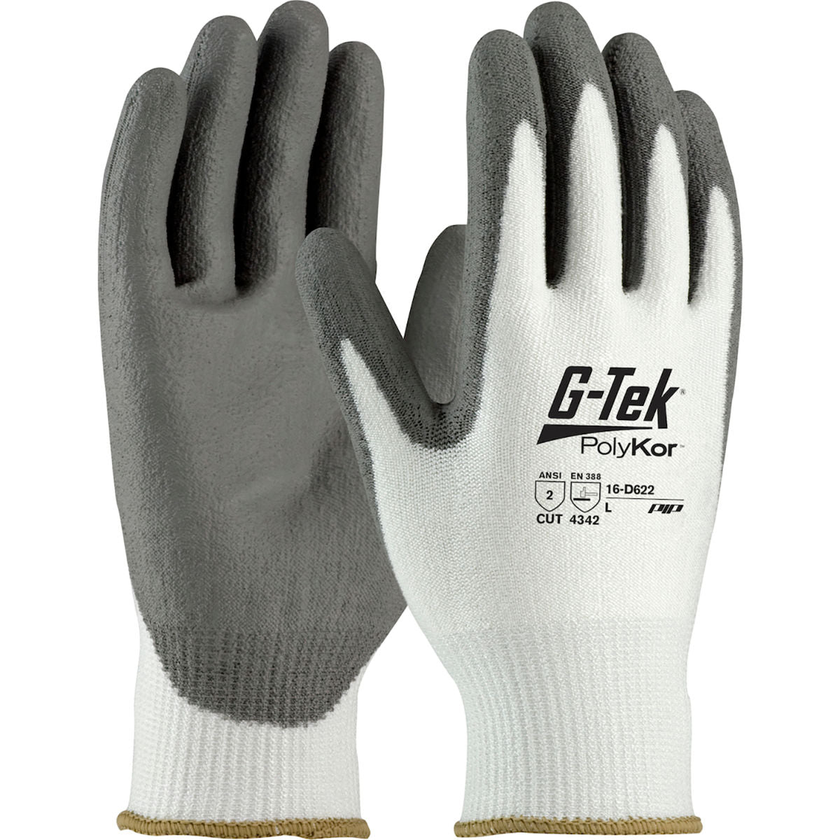 PIP Polyurethane Coated Gloves, White, Size 2XL, Pack of 12
