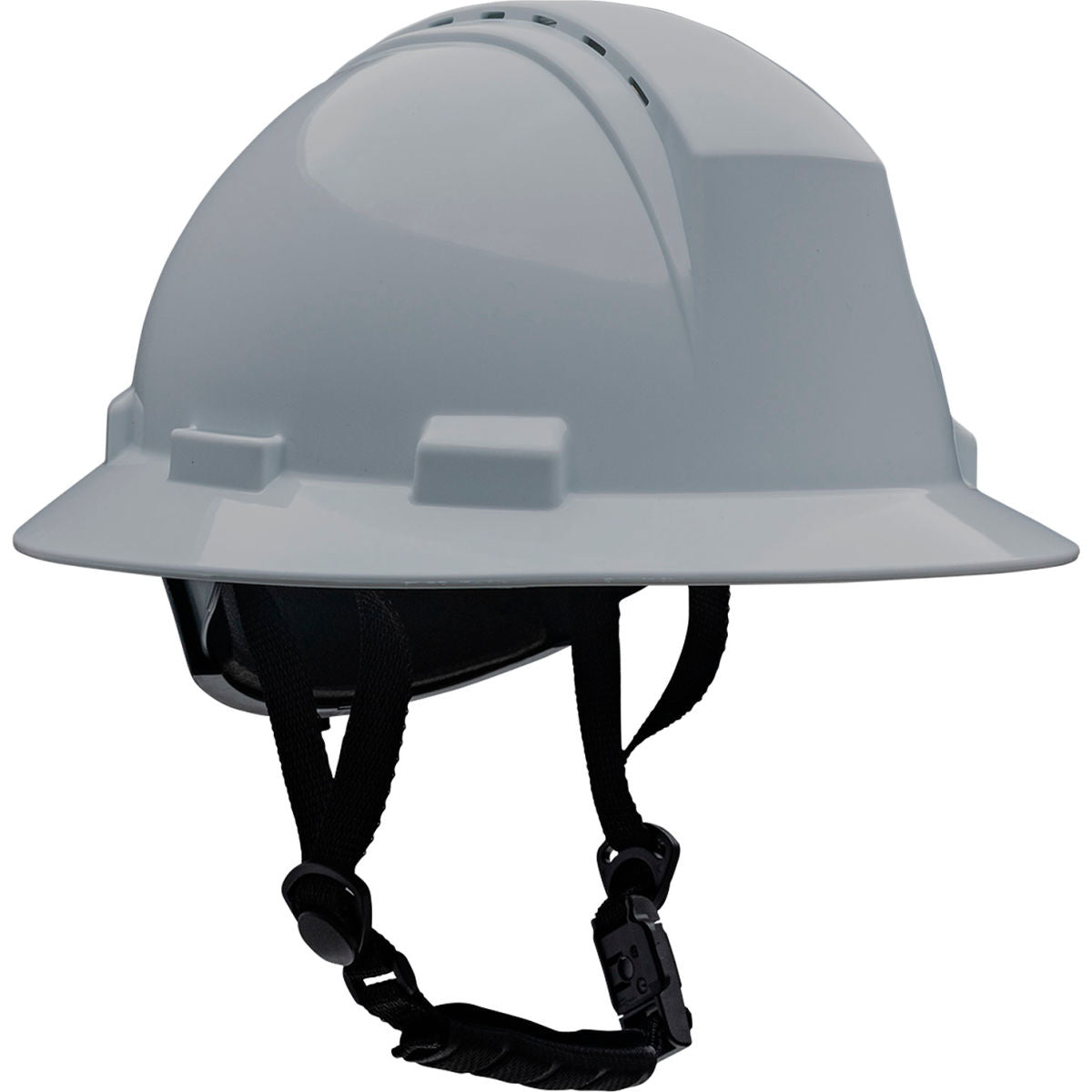 Kilimanjaro Full Brim Safety Helmet, Vented, Gray