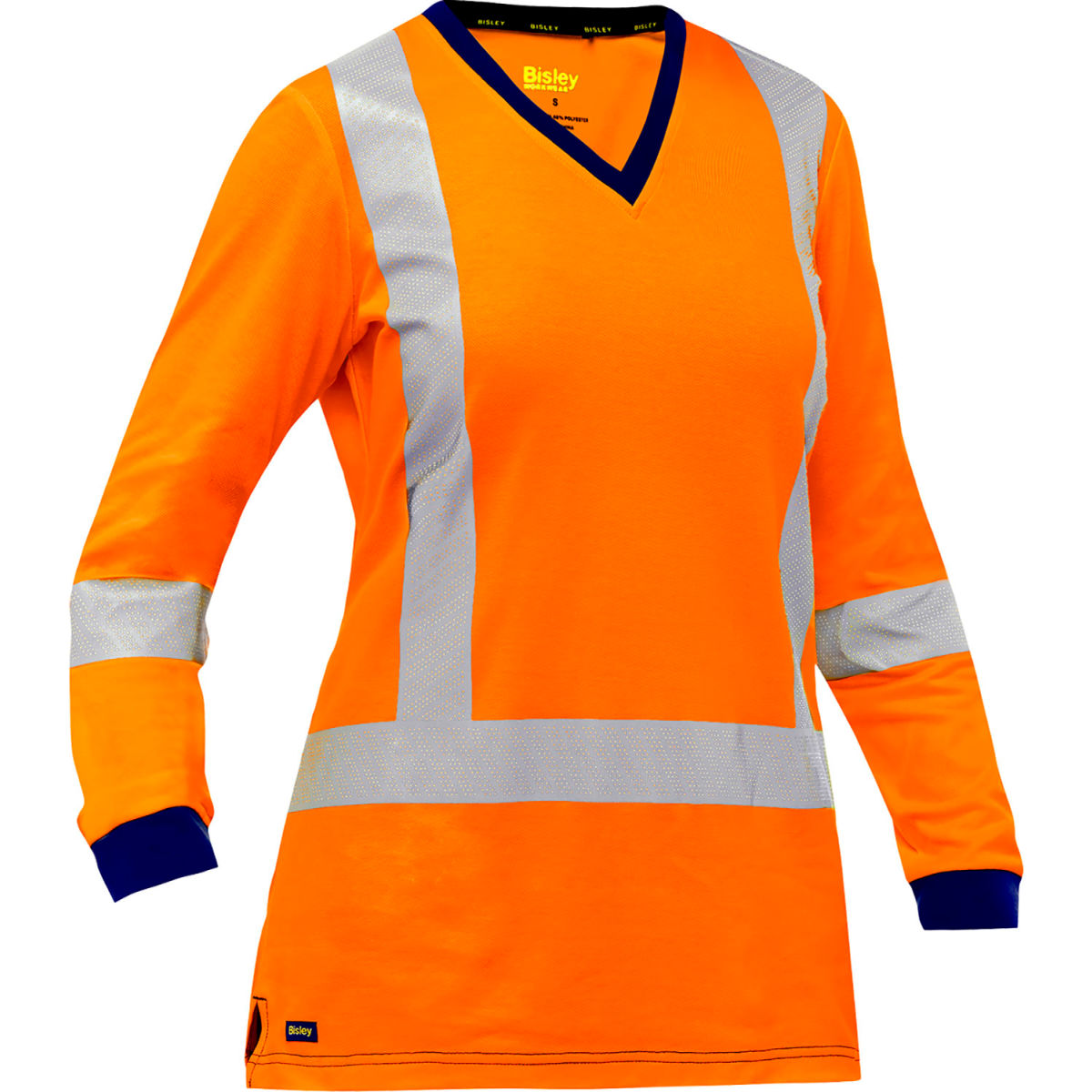 Pip Global Bisley X- Back Women's Long Sleeve Shirt, Class 3, S, Hi-Vis Orange