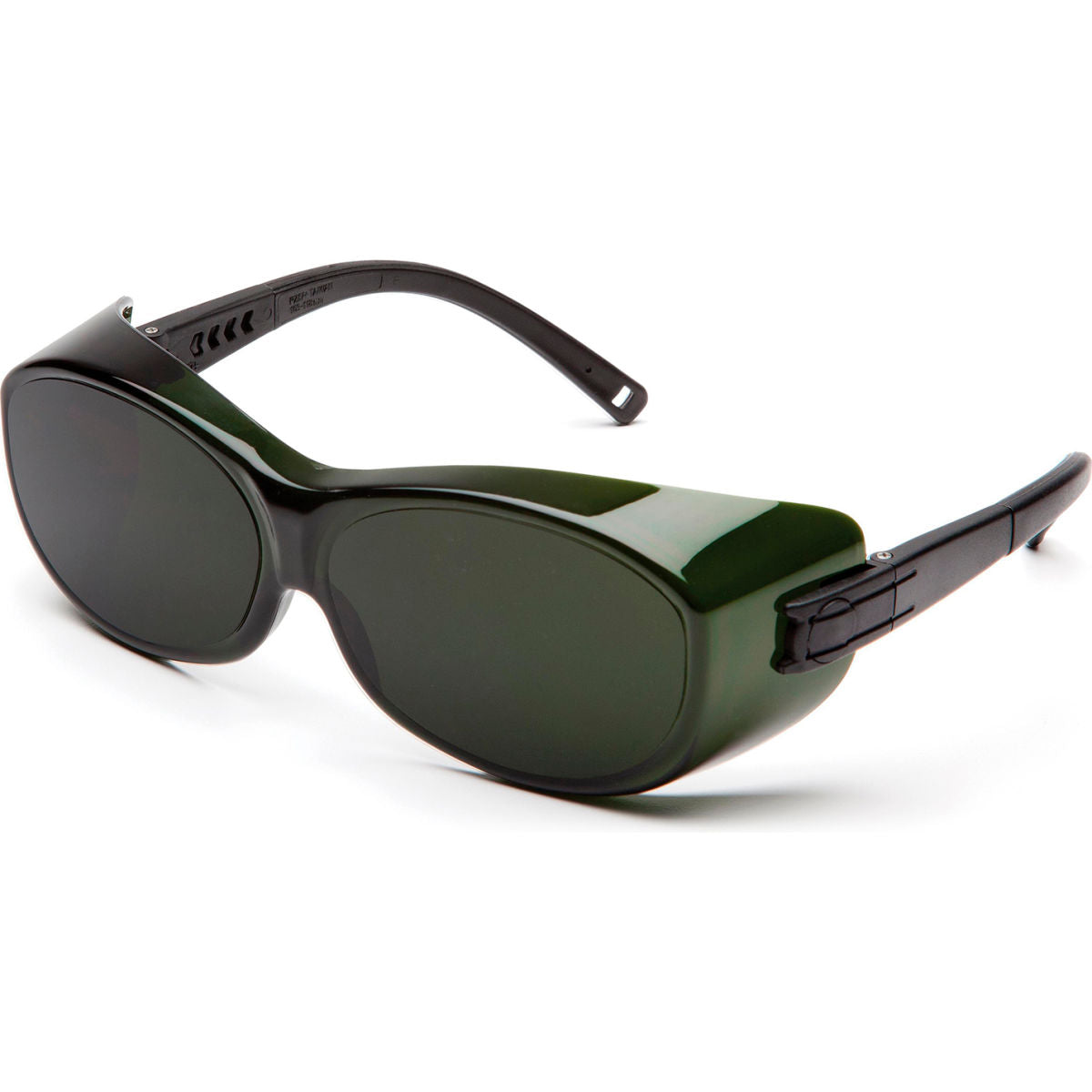 Pyramex OTS Safety Glasses, Anti-Fog, Shade 5.0 IR, Green Lens/Black Frame, Pack of 12