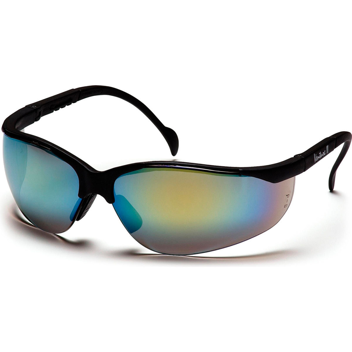 Pyramex Venture II Safety Glasses Gold Mirror Lens, Black Frame, Pack of 12