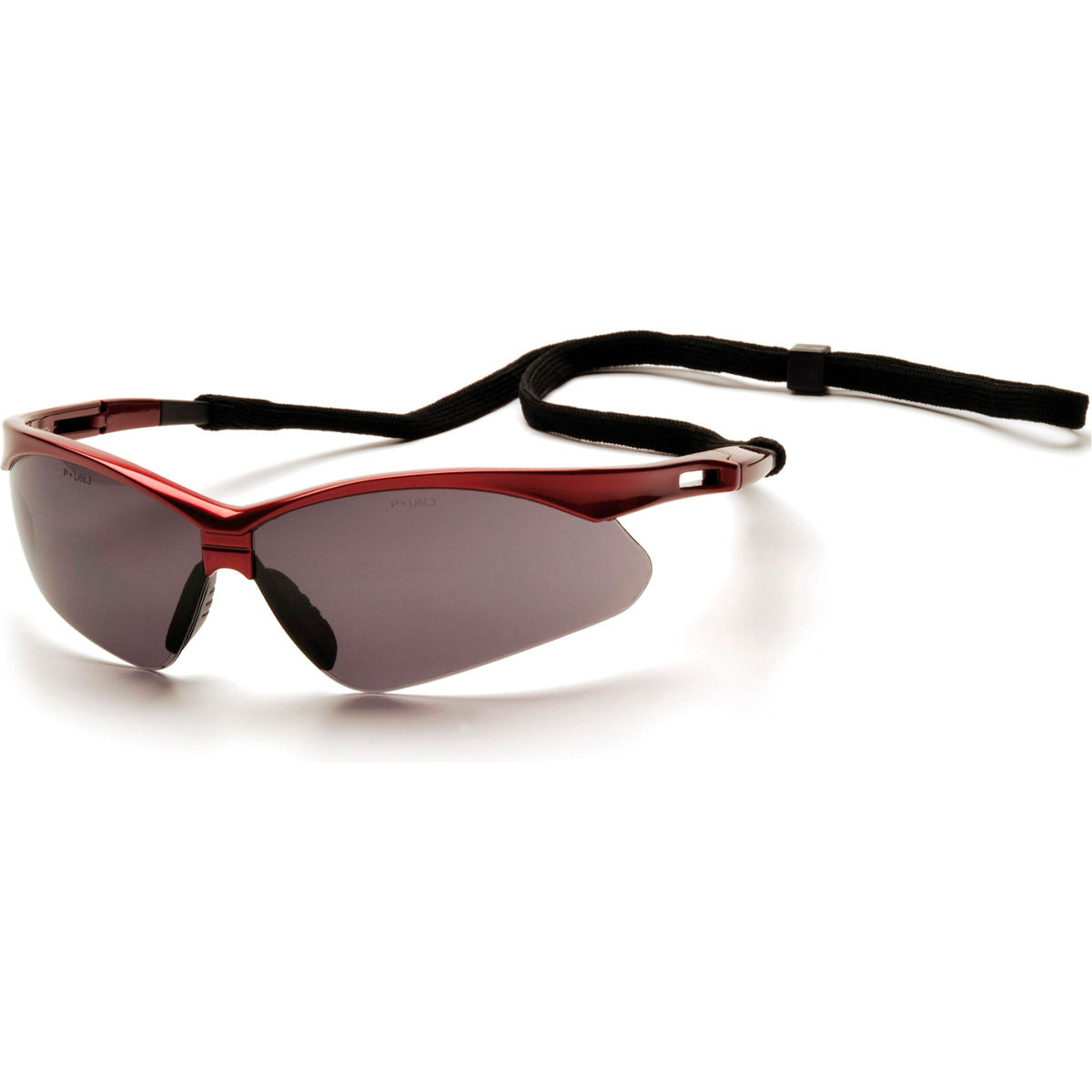 Pyramex PMXTREME Safety Glasses Gray Lens, Red Frame & Black Cord, Pack of 12