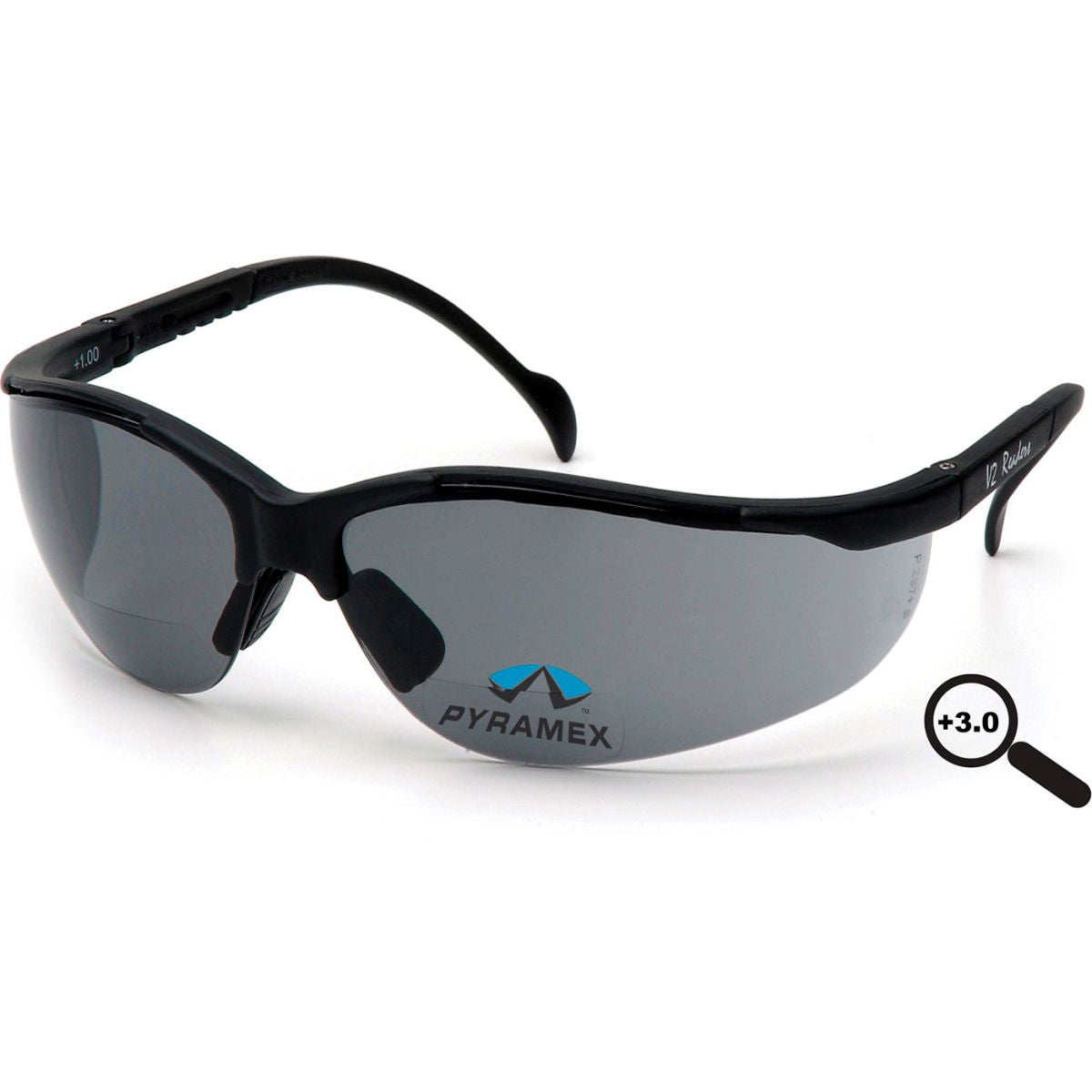 Pyramex V2 Readers Safety Glasses, Gray 3.0 Lens, Black Frame, Pack of 6