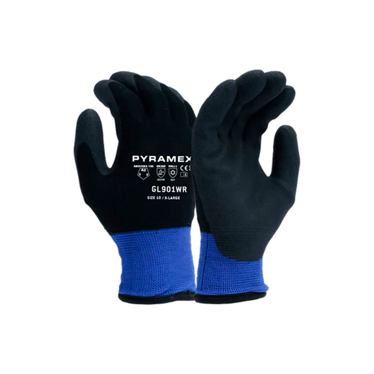 Pyramex Nylon, Acrylic, HPT Cut Resistant Gloves, ANSI A2, Outer 15 Inner 7 Gauge, Black, Size M, Pack of 12