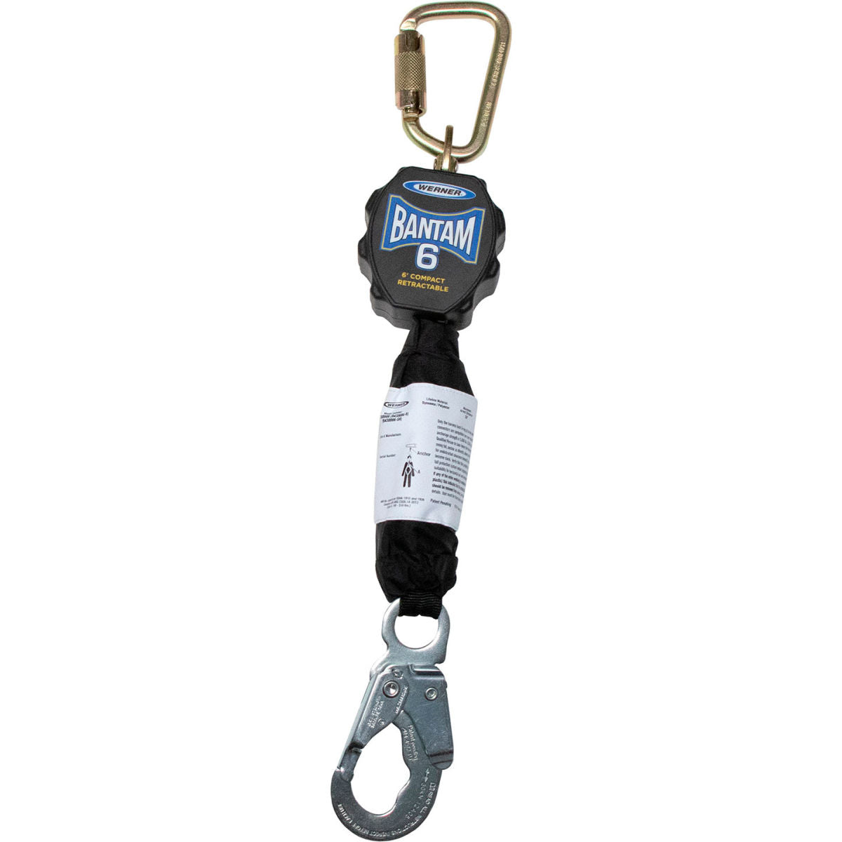 Werner Bantam 6' Web Self Retracting Lifeline with High Impact Nylon Housing