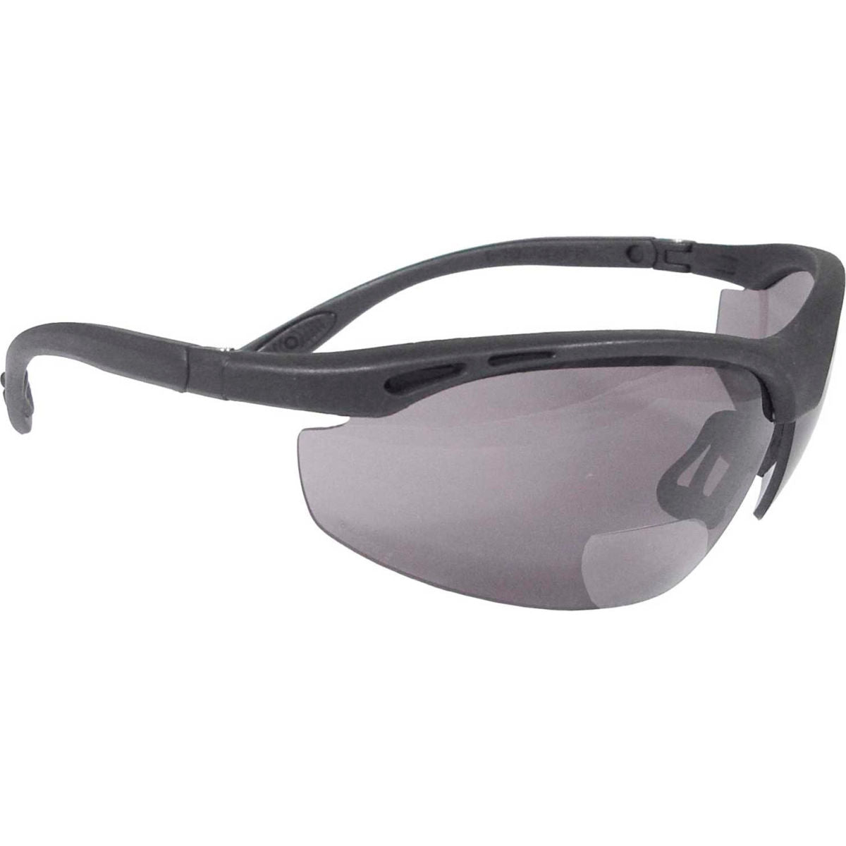 Radians CH1-225 Cheaters Bi-Focal Safety Glasses, Smoke 2.5 Lens, Black Frame, Pack of 12