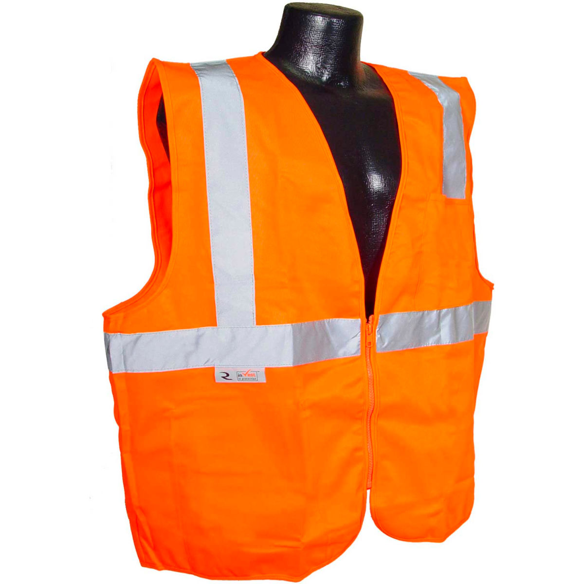 Radians SV2Z Economy Class 2 Solid Safety Vest W/ Zipper, Hi-Vis Orange, M, Pack of 12