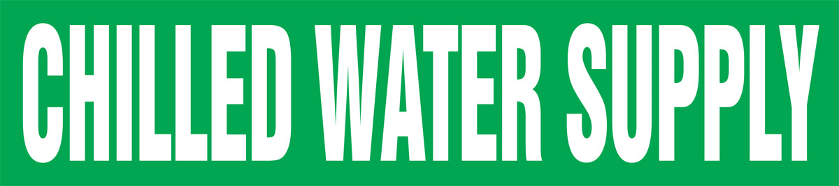 Roll Form Pipe Marker: Chilled Water Supply