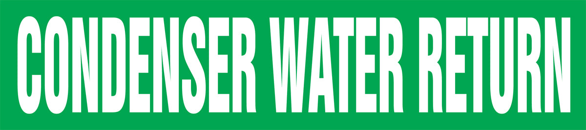Roll Form Pipe Marker: Condenser Water Return