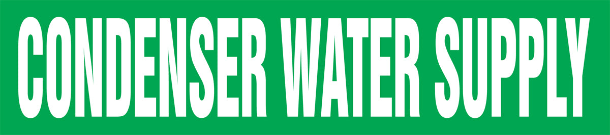 Roll Form Pipe Marker: Condenser Water Supply