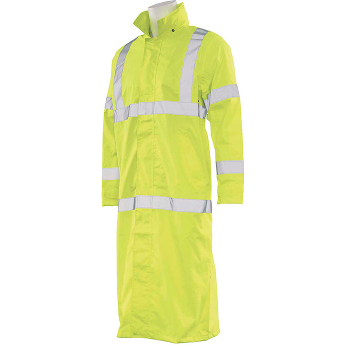 ERB S163 ANSI Class 3 Long Raincoat, L, Hi-Viz Lime