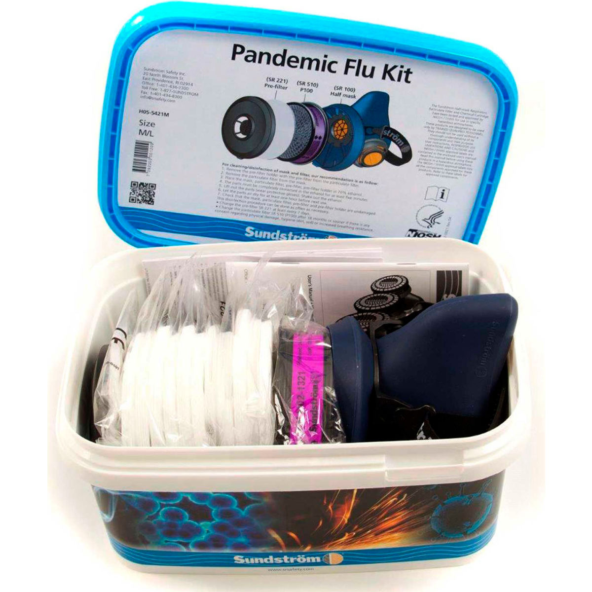 Sundstrom Safety Pandemic Flu Respirator Kit L/XL