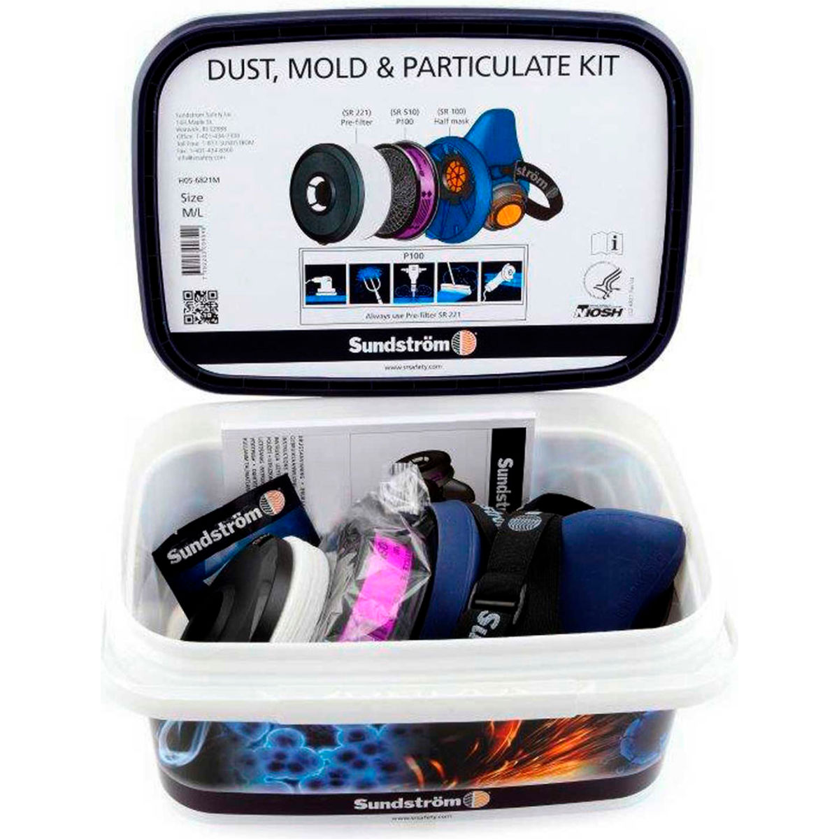 Sundstrom Safety Dust, Mold & Particulate Kit SR 100, L/XL, 1 Each, H05-6821L