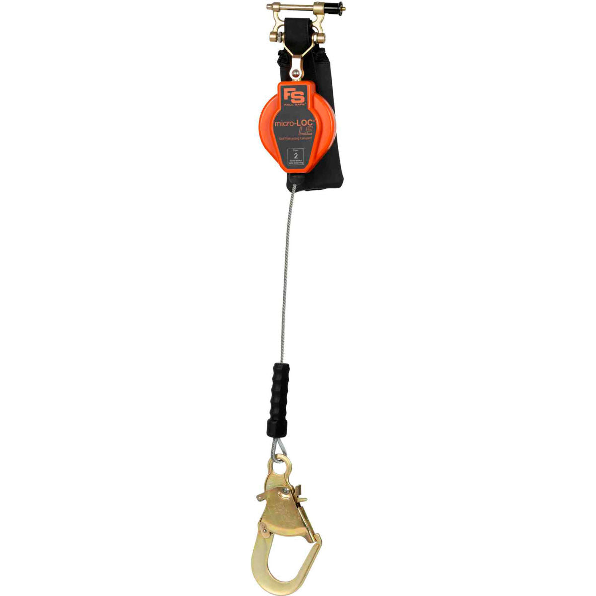 Fall Safe Micro-Loc LE Self Retracting Lifeline, Single Leg, Rebar Hook, 8'L