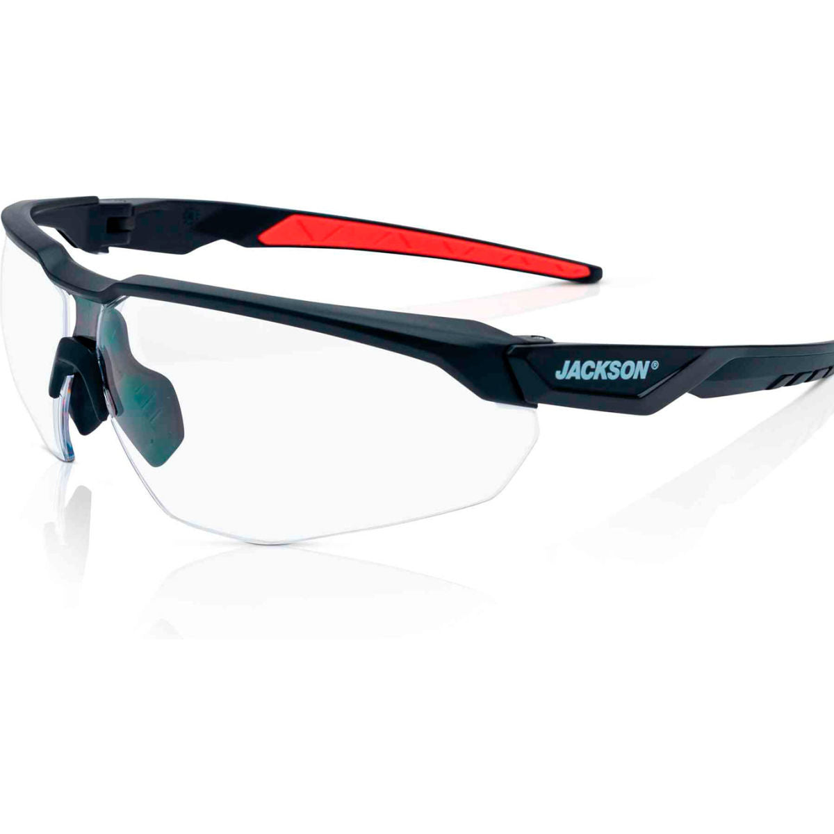 Jackson Safety H Series HyperGuard Safety Glasses, Clear Lens, Black Frame
