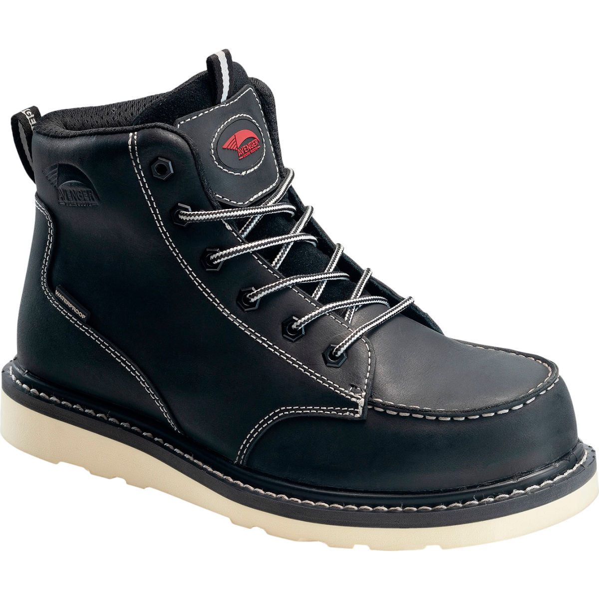 Avenger Wedge Men's Work Boots, Carbon Nano-Fiber Toe, Size 7.5W, Black