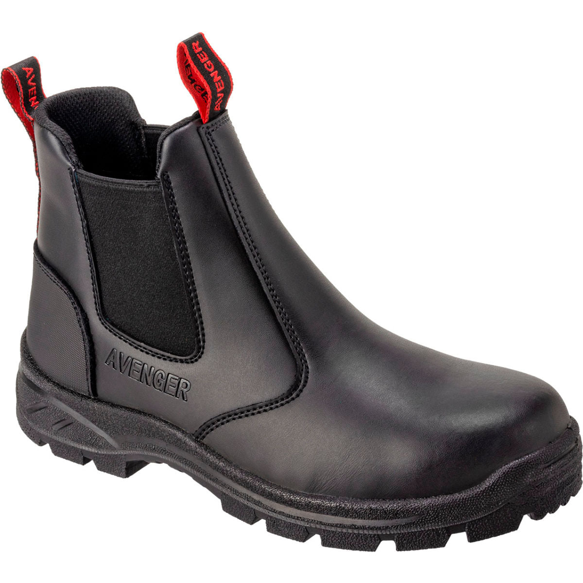 Avenger Builder Econ Mid Women's Work Boots, Steel Toe, Size 9.5W, Black