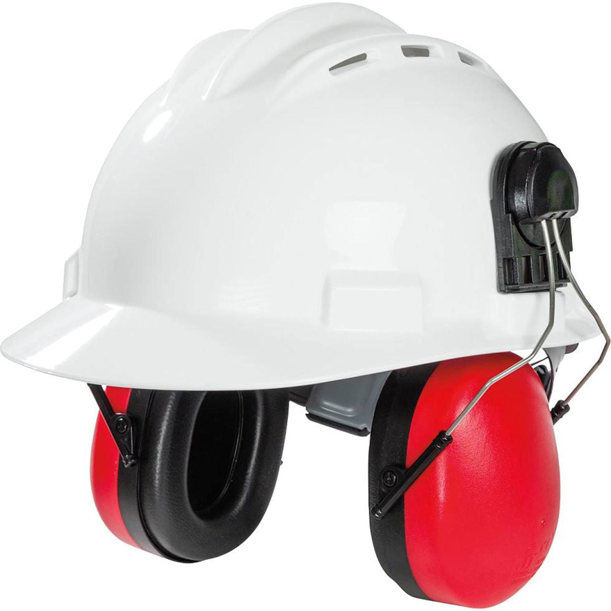 Sellstrom HPS428 Premium Hard Hat Mounted Ear Muff, NRR 28 dB, Red/Black